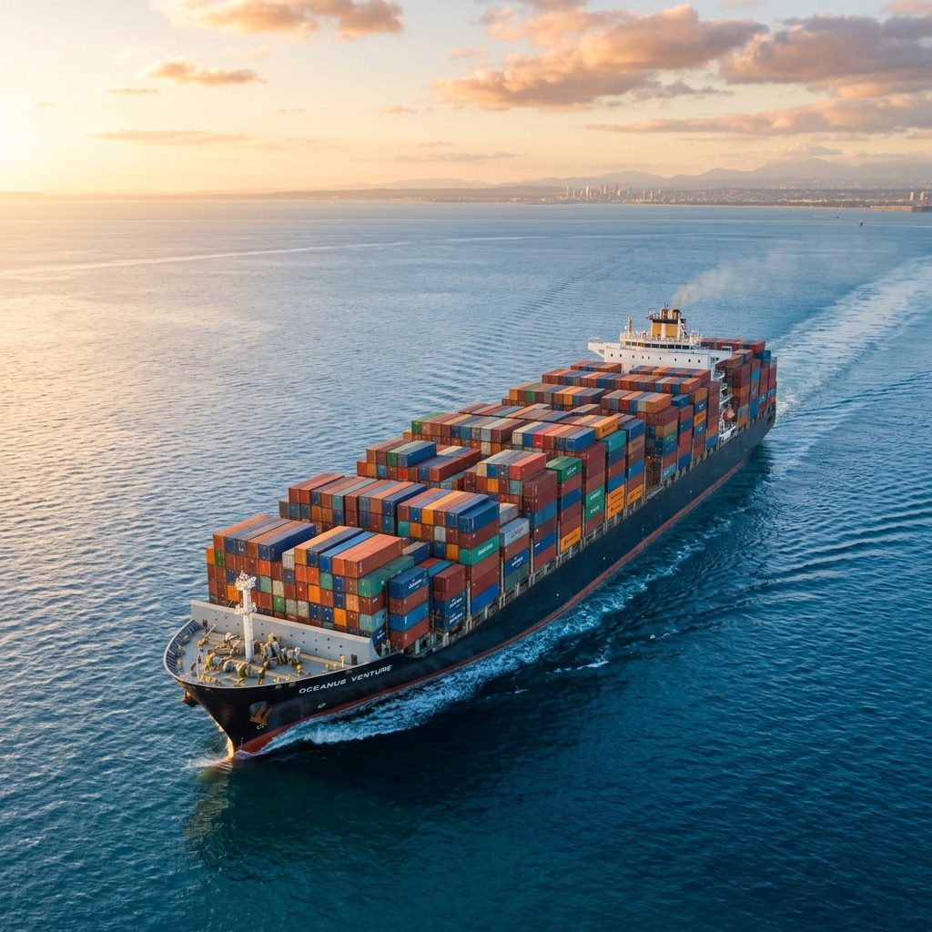 Commercial vessel at sea
